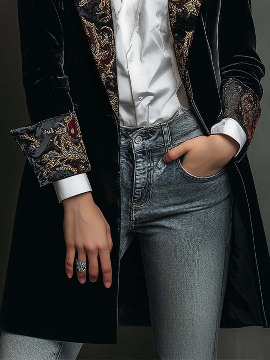 Vivia · Blazer negra con motivo barroco · Imagen 6