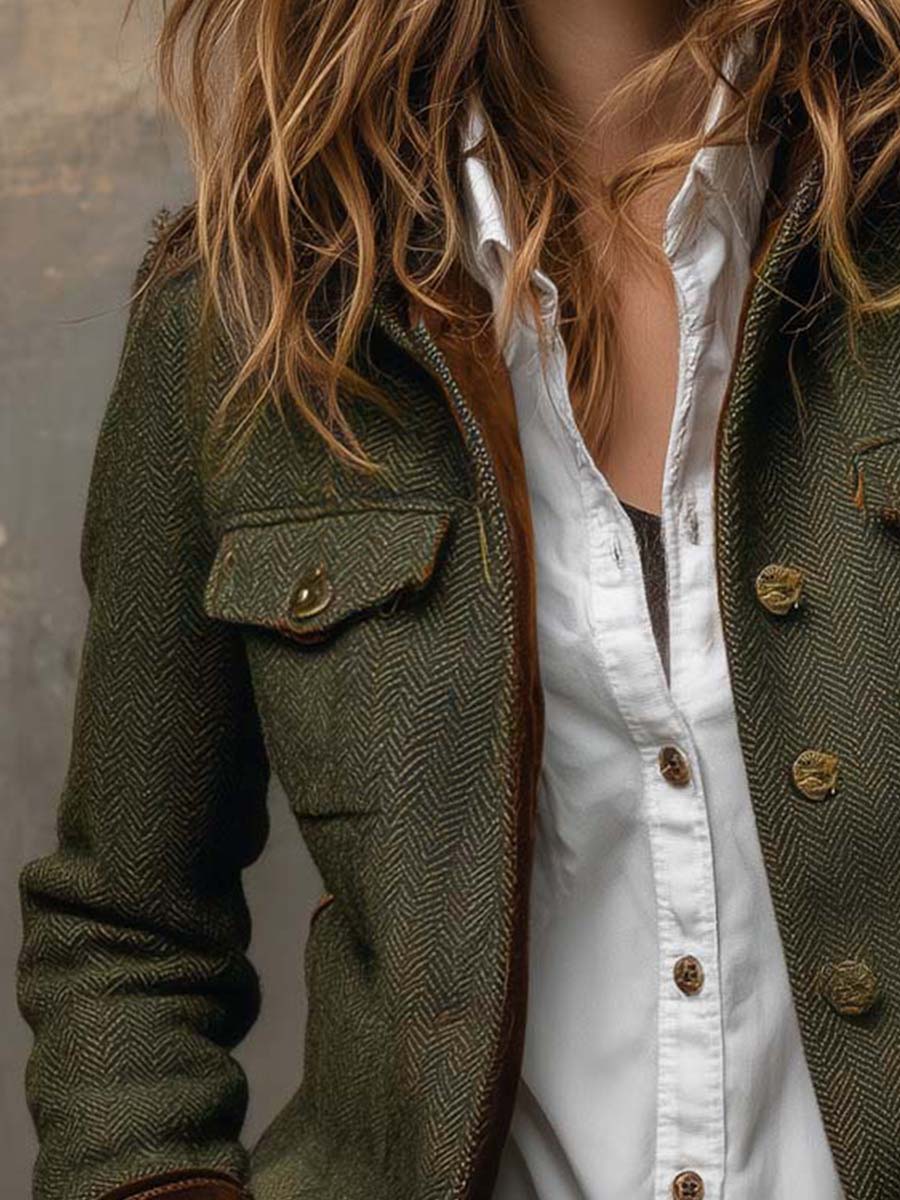 Tersilla · Chaqueta de espiga en verde oliva · Imagen 4