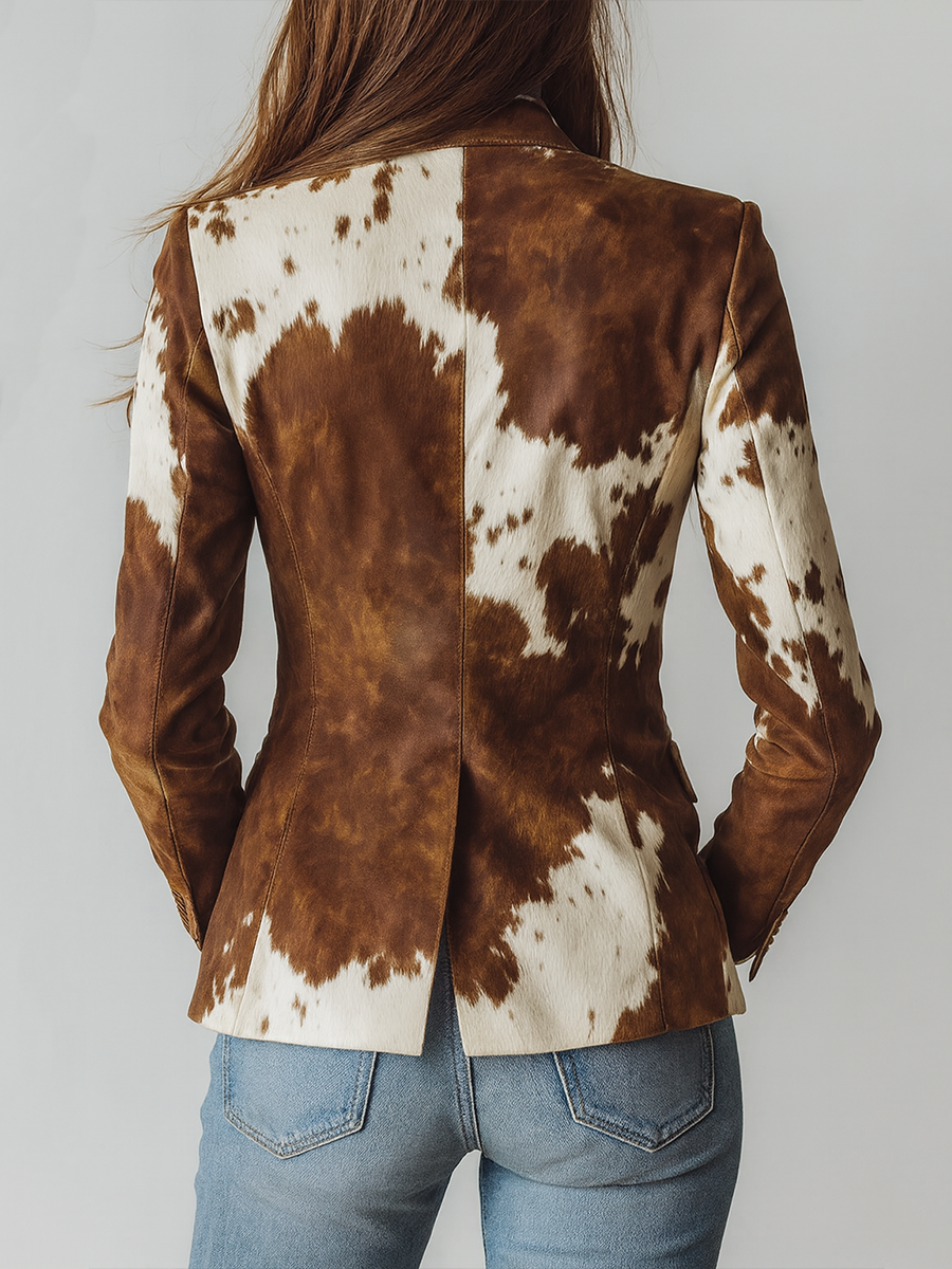 Clizia · Blazer estampada en marrón y crema · Imagen 2