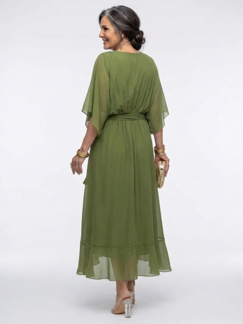 Jade · Vestido midi con cintura drapeada y lazo · Imagen 5