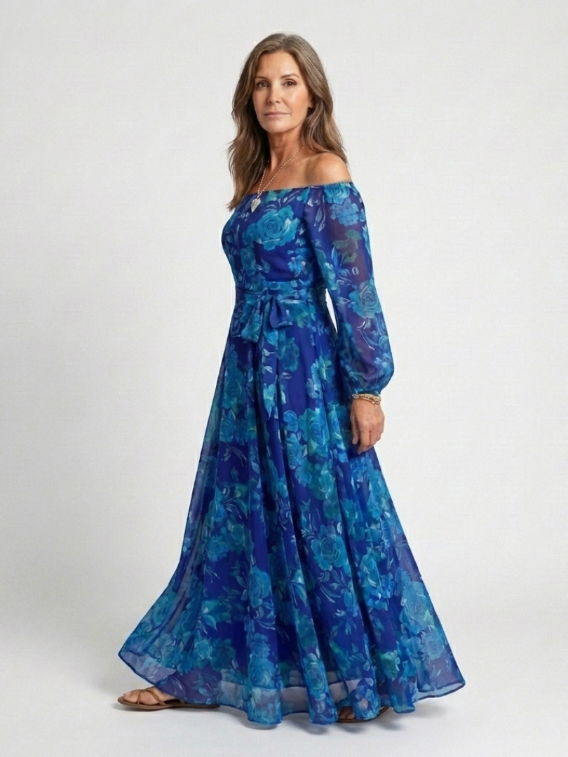 Chloe · Vestido largo floral con hombros descubiertos · Imagen 2