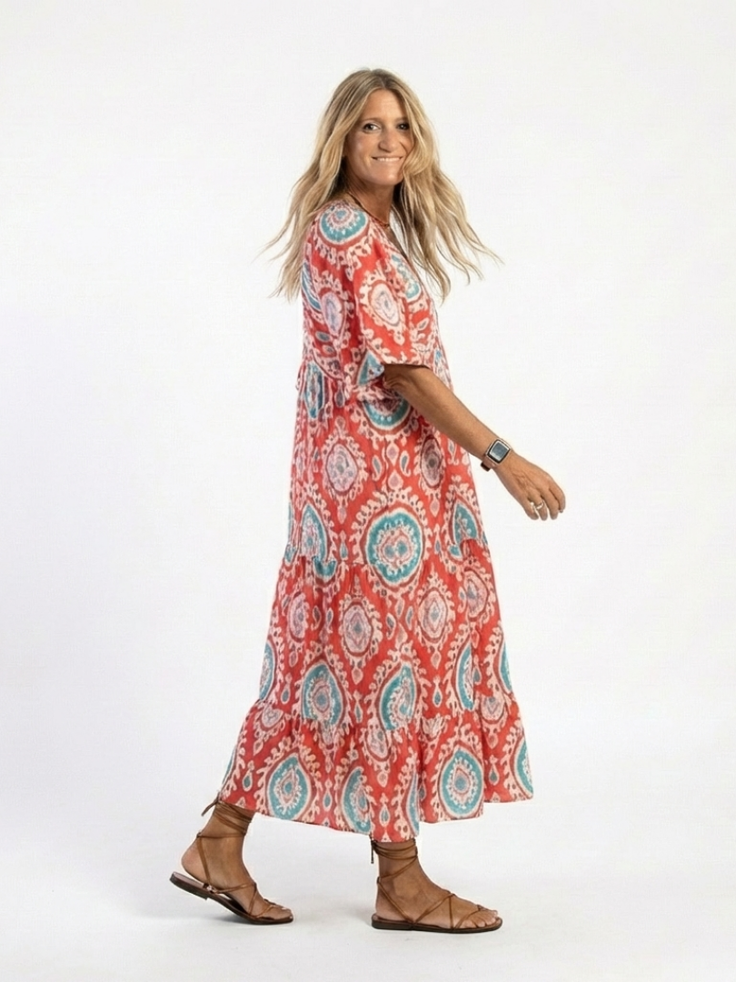Zoe · Vestido midi paisley de cuello en V · Imagen 2