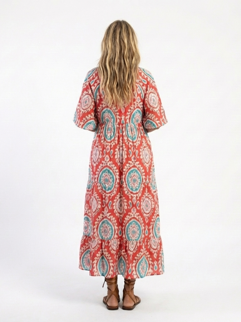 Zoe · Vestido midi paisley de cuello en V · Imagen 4