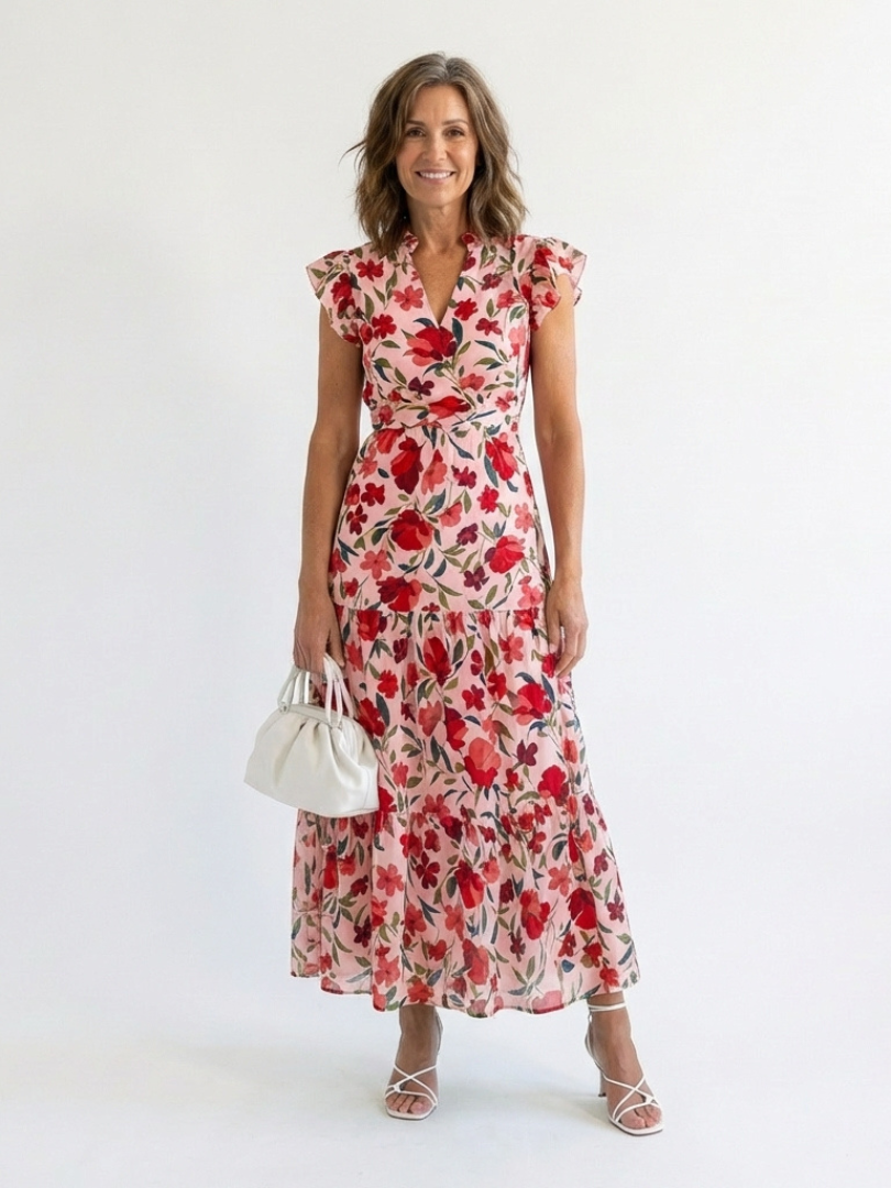 Lila · Vestido midi floral con volantes · Imagen 6