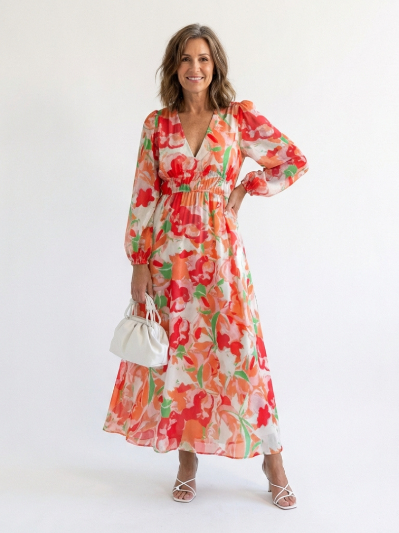 Olivia · Vestido largo floral de manga larga · Imagen 5
