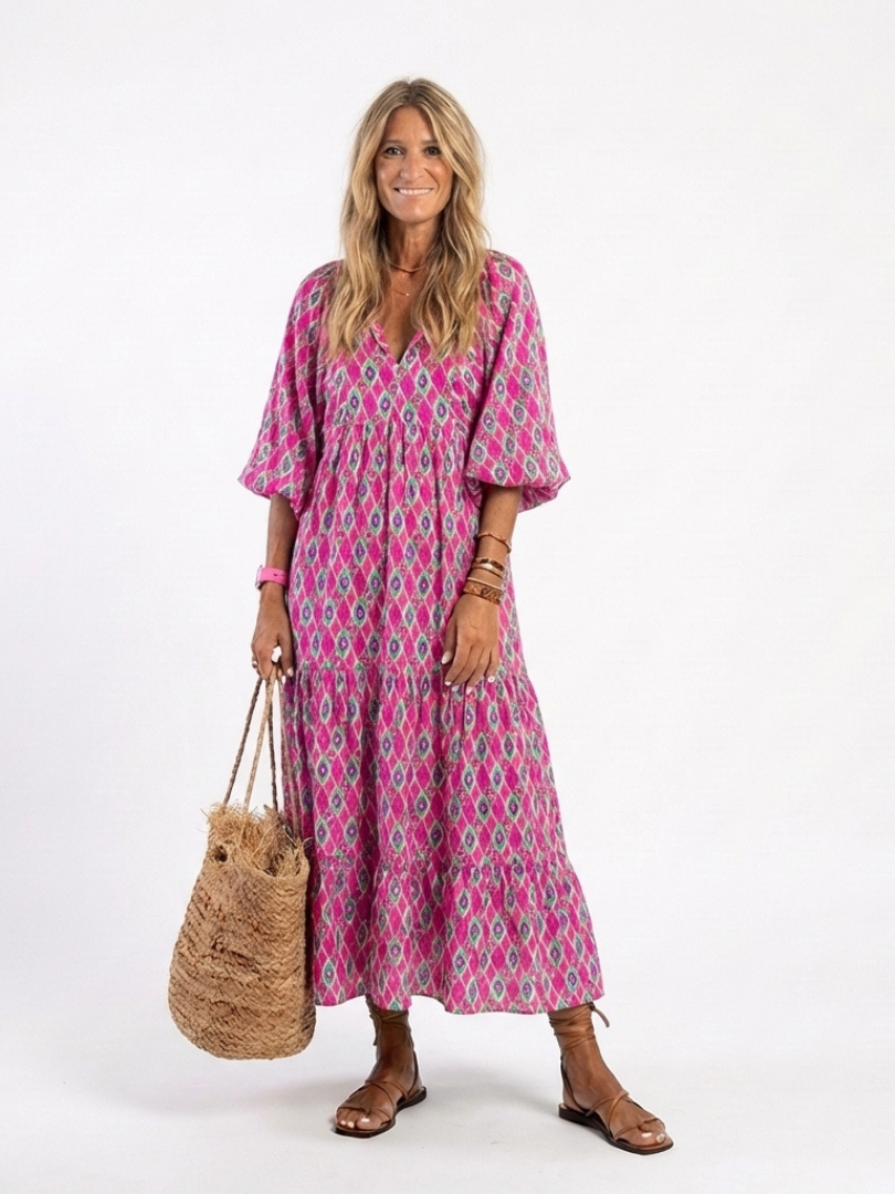 Gala · Vestido midi estampado de manga francesa · Imagen 5
