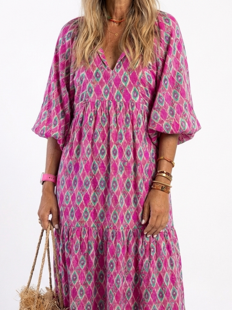 Gala · Vestido midi estampado de manga francesa · Imagen 7