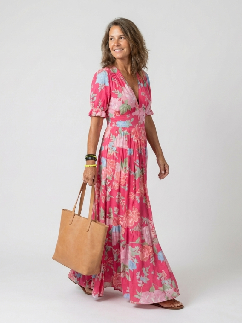 Carlota · Vestido midi floral de cuello en V · Imagen 5