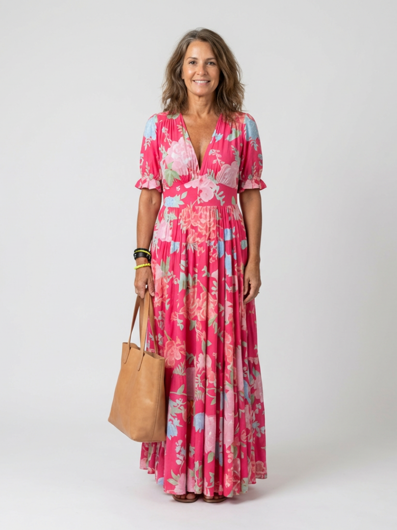 Carlota · Vestido midi floral de cuello en V · Imagen 4