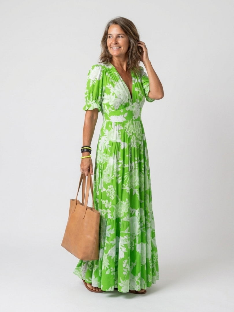 Carlota · Vestido midi floral de cuello en V · Imagen 8