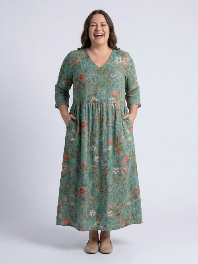 Marina · Vestido largo floral de manga francesa · Imagen 5