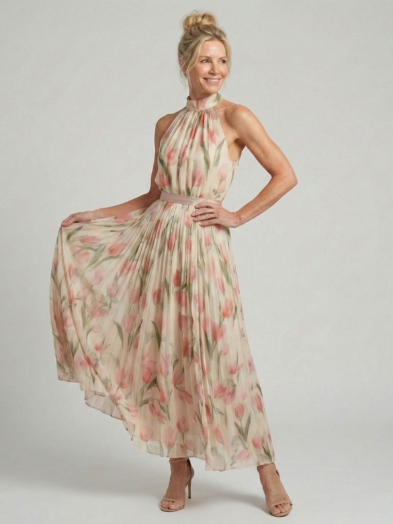 Aurora · Vestido midi floral de escote halter · Imagen 3