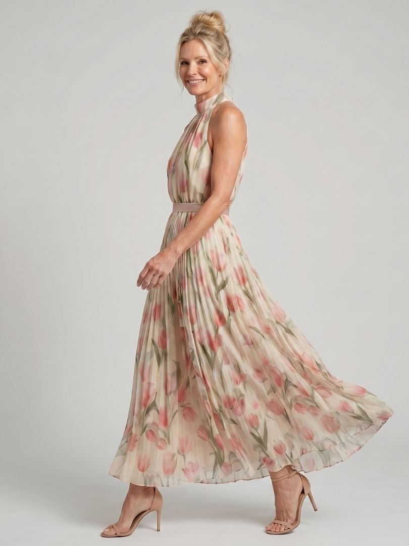Aurora · Vestido midi floral de escote halter · Imagen 4