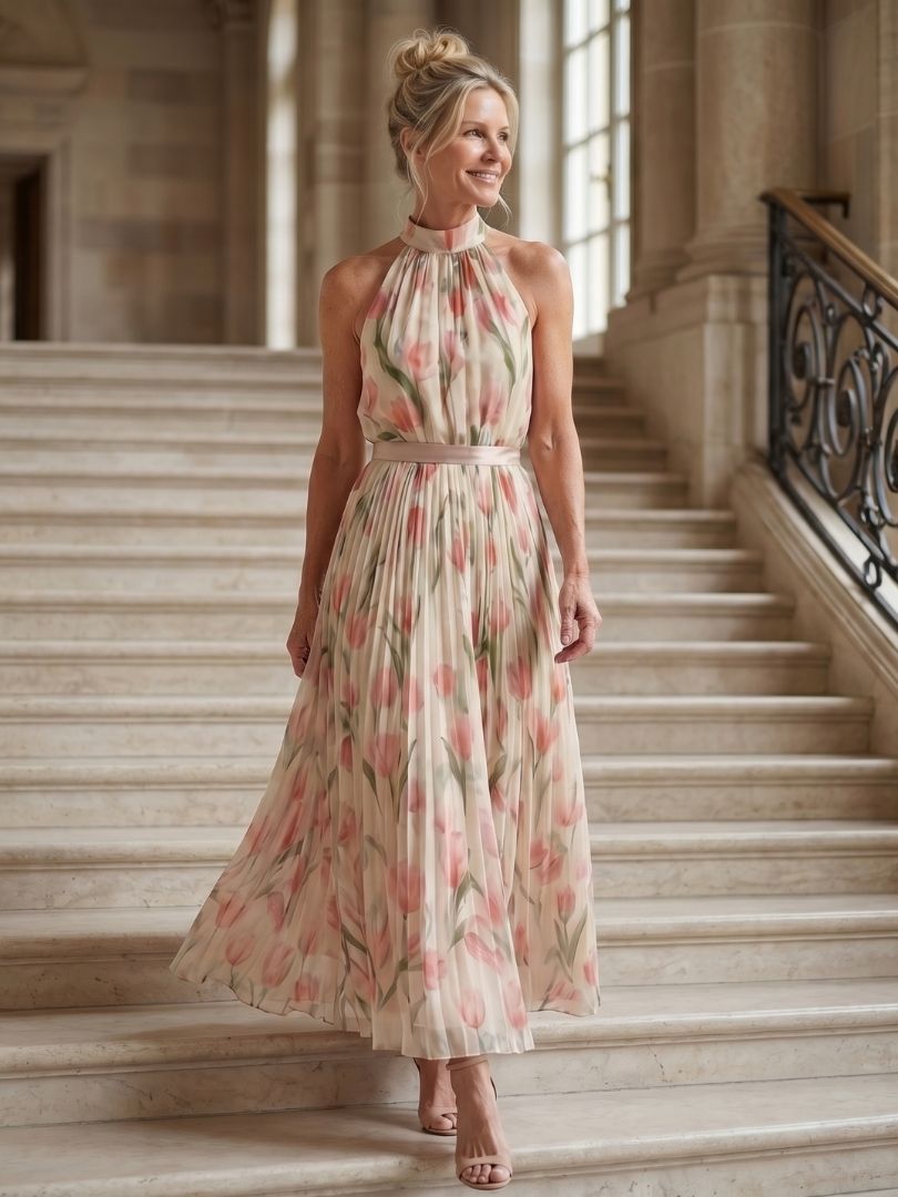 Aurora · Vestido midi floral de escote halter · Imagen 7