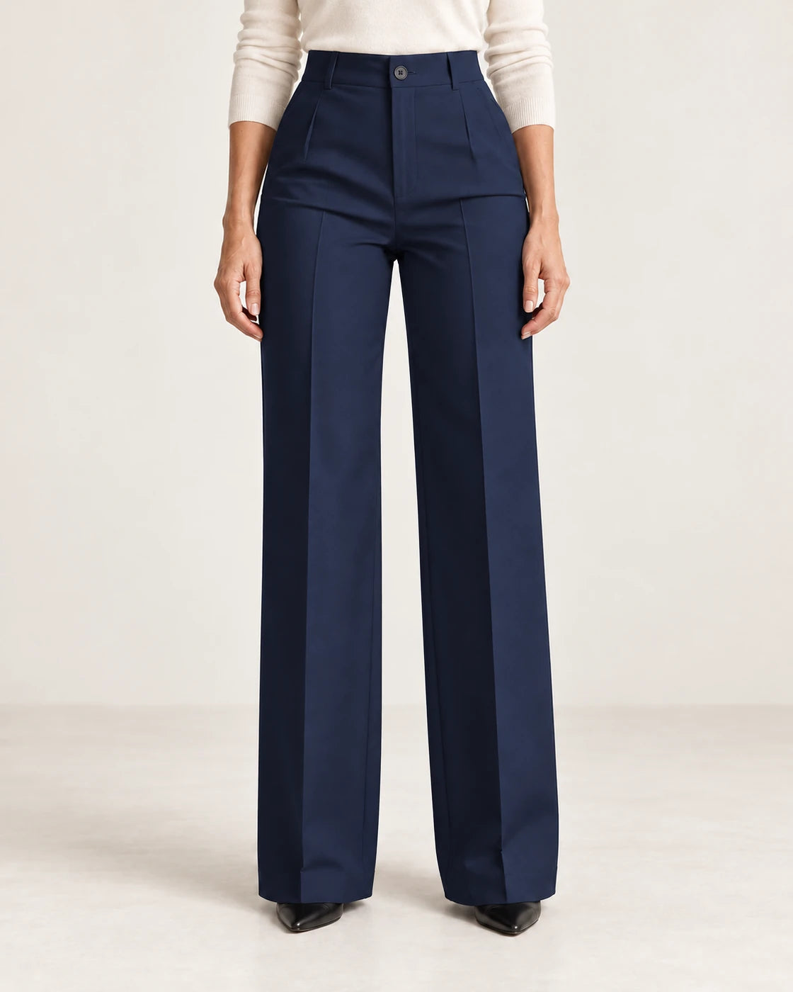 Alessia · Pantalón de vestir de tiro alto · Azul marino