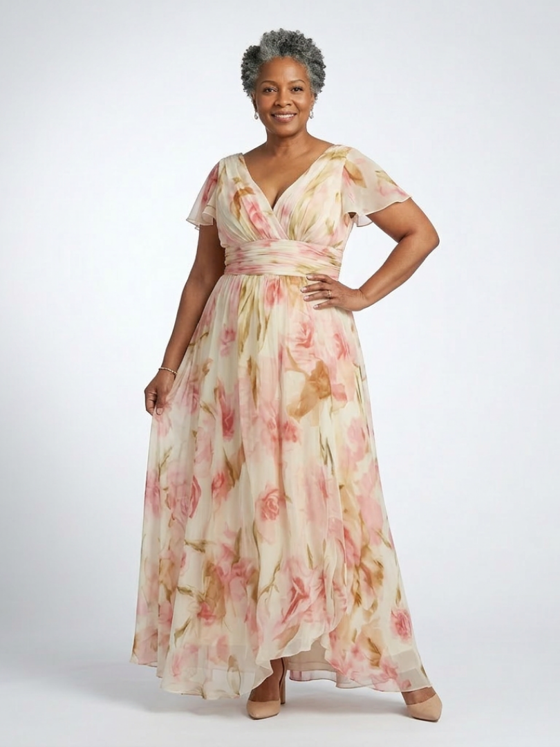 Maya · Vestido largo estampado de cuello en V · Imagen 4