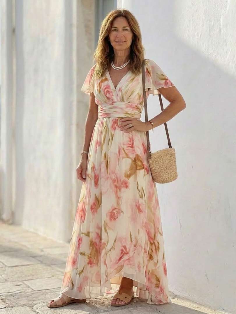 Maya · Vestido largo estampado de cuello en V · Imagen 5