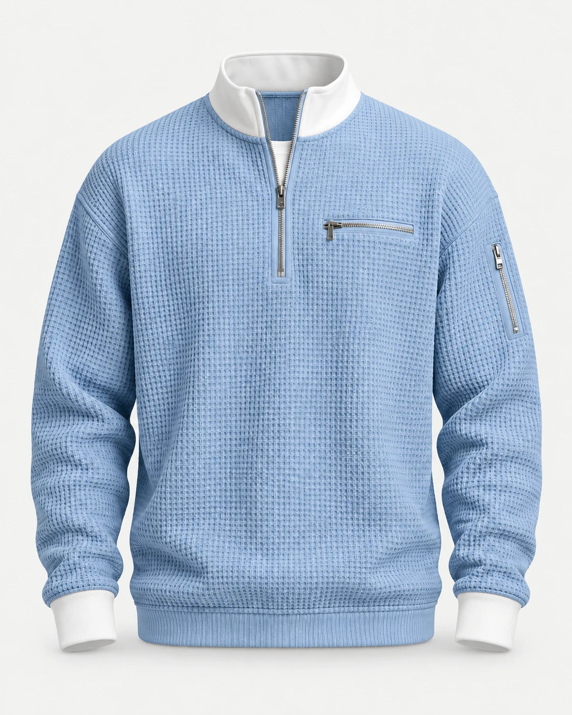 Loris · Jersey de textura waffle con media cremallera