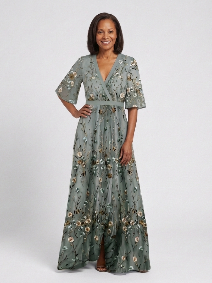 Claudia · Vestido largo floral de manga corta · Imagen 5