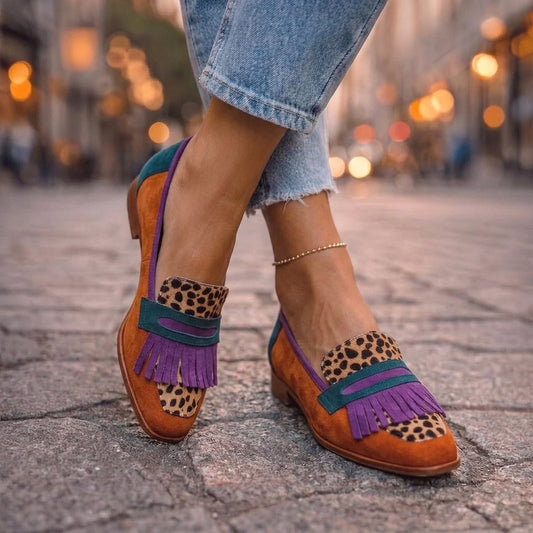 Bianca · Mocasines de leopardo con flecos · Imagen 1