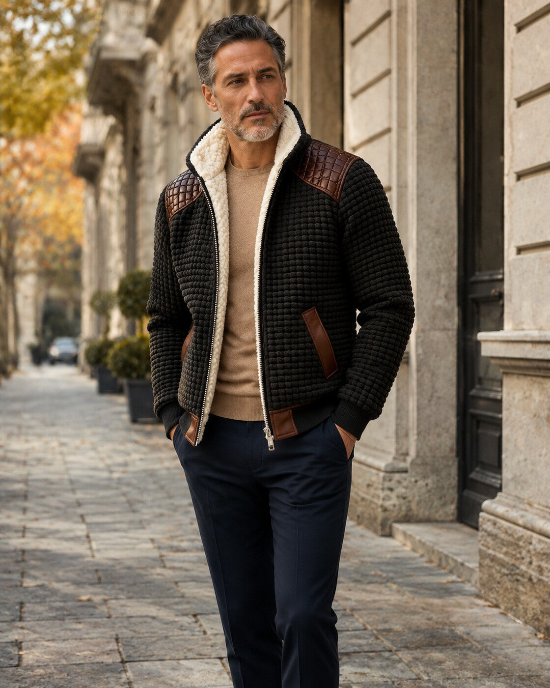 Egidio · Cárdigan aterciopelado de inspiración retro · Imagen 1
