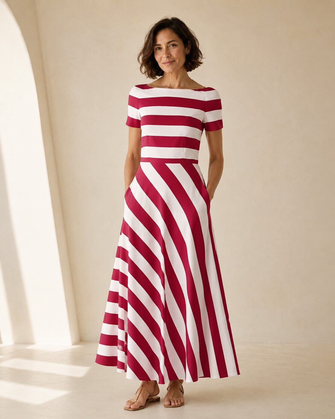 Miranda · Vestido de rayas y caída fluida · Imagen 1