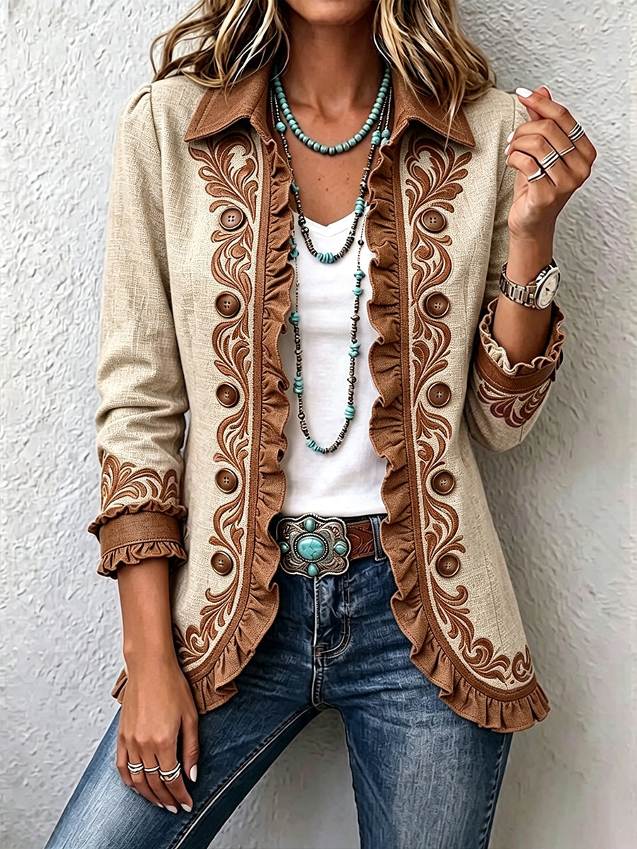 Almudena · Chaqueta floral bordada con volantes · Imagen 1