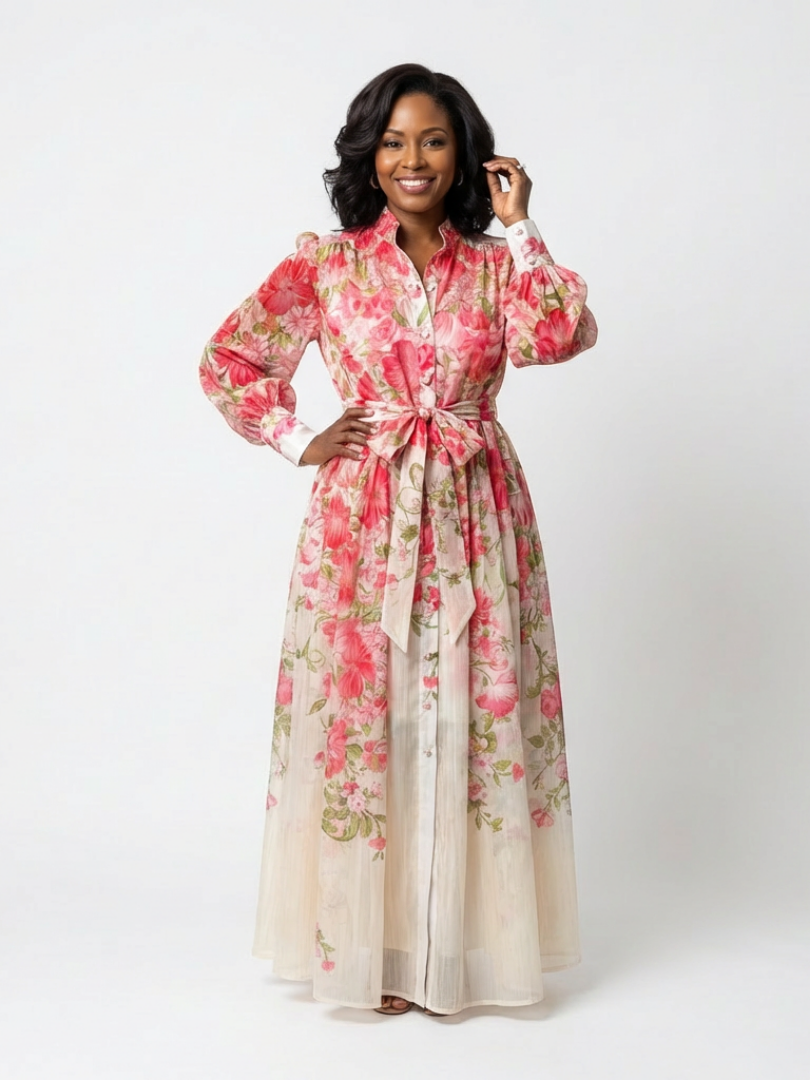 Noa · Vestido largo floral con transparencias · Imagen 5