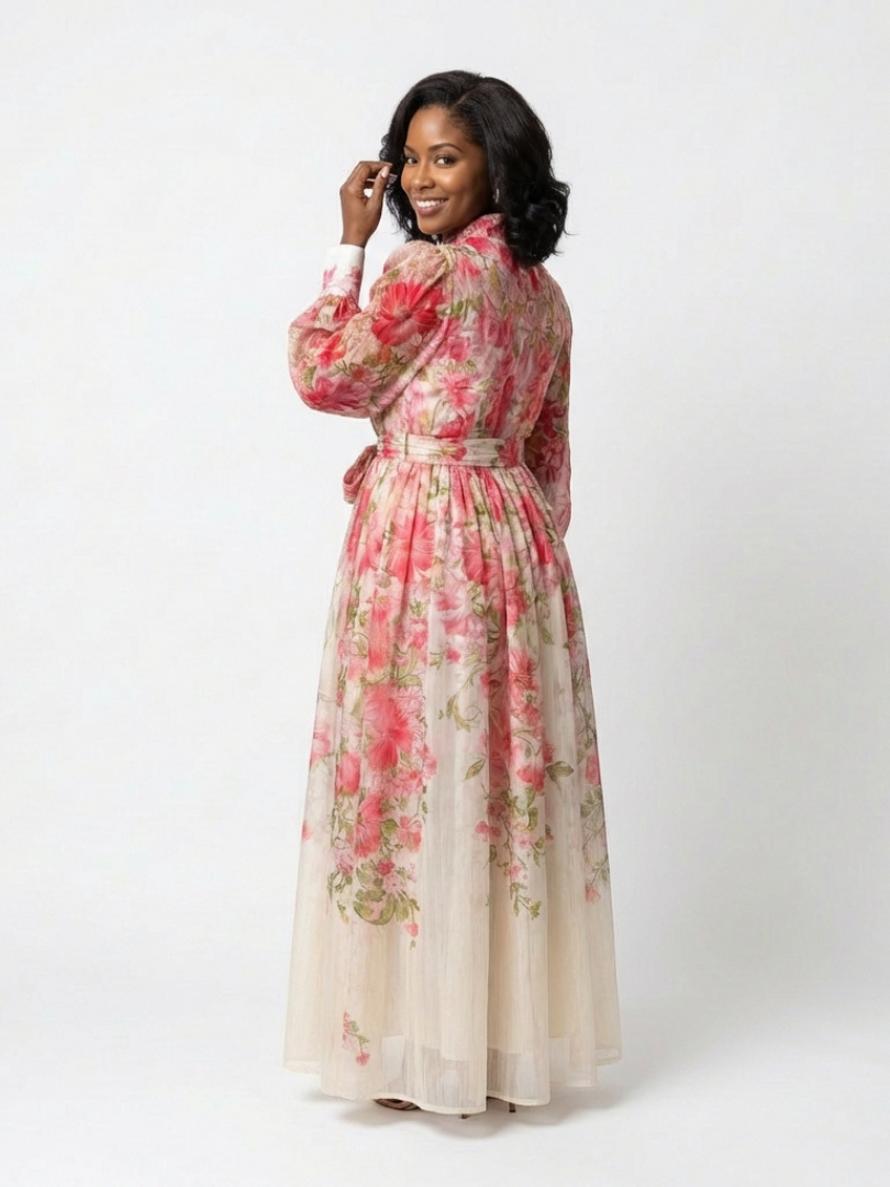 Noa · Vestido largo floral con transparencias · Imagen 6