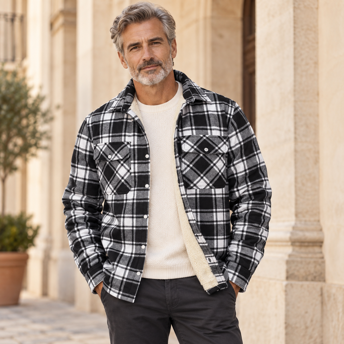 Fulvio · Chaqueta de cuadros con interior afelpado · Imagen 1