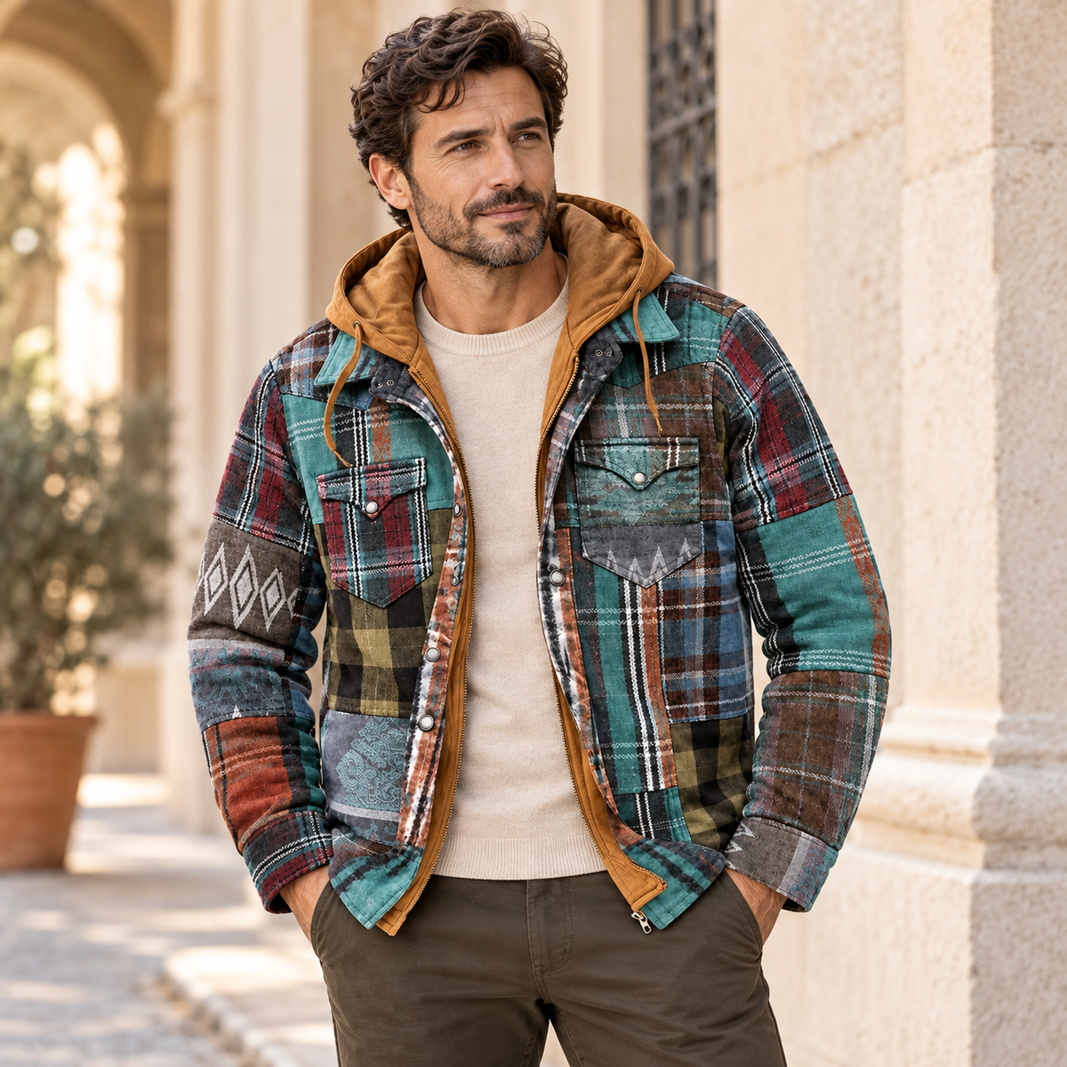 Alvise · Chaqueta de cuadros con capucha · Imagen 1
