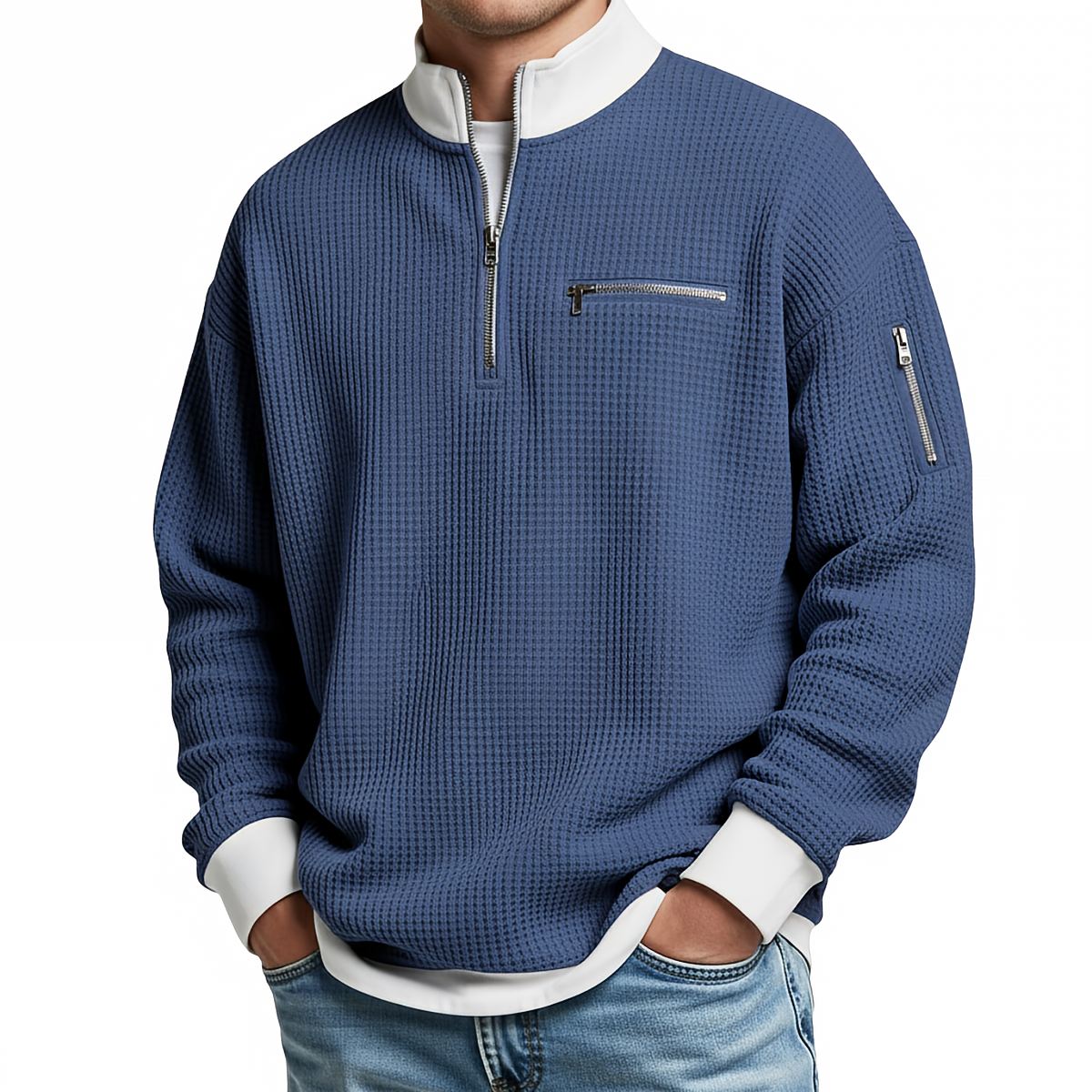 Loris · Jersey de textura waffle con media cremallera · Imagen 2