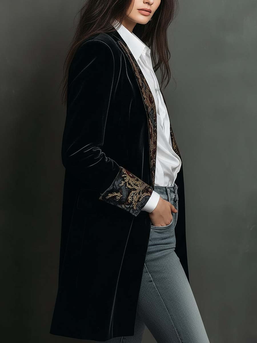 Vivia · Blazer negra con motivo barroco · Imagen 3