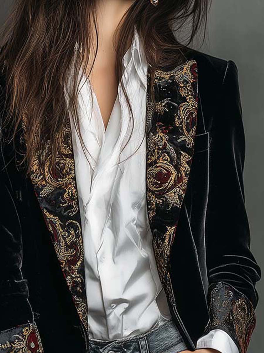 Vivia · Blazer negra con motivo barroco · Imagen 5