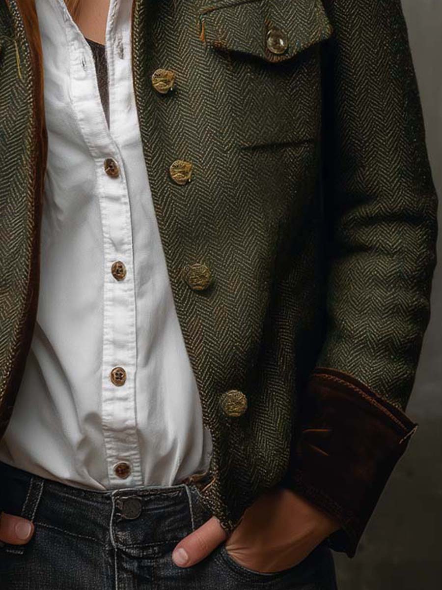 Tersilla · Chaqueta de espiga en verde oliva · Imagen 7
