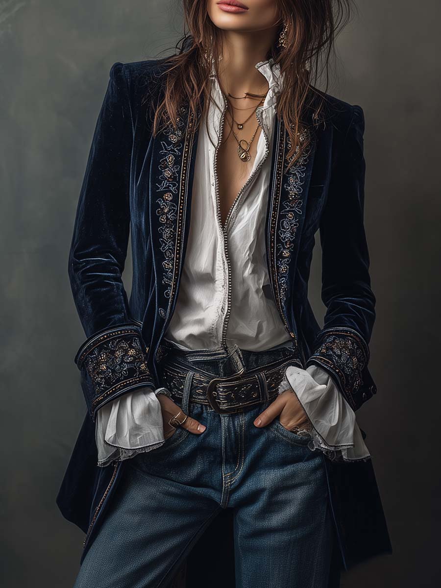 Zelinda · Chaqueta larga bordada · Imagen 1