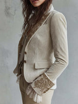 Evelina · Blazer marfil con detalles dorados · Imagen 2