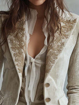 Evelina · Blazer marfil con detalles dorados · Imagen 4
