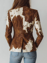 Clizia · Blazer estampada en marrón y crema · Imagen 2