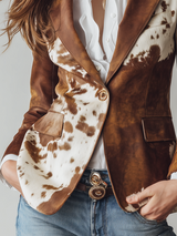 Clizia · Blazer estampada en marrón y crema · Imagen 5