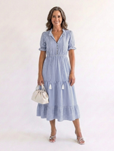 Dakota · Vestido midi de capas y rayas · Imagen 1