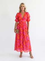 Alessia · Vestido midi floral de manga abullonada · Imagen 1