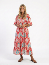 Zoe · Vestido midi paisley de cuello en V · Imagen 1