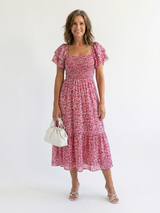 Ainhoa · Vestido midi floral con fruncidos · Imagen 1