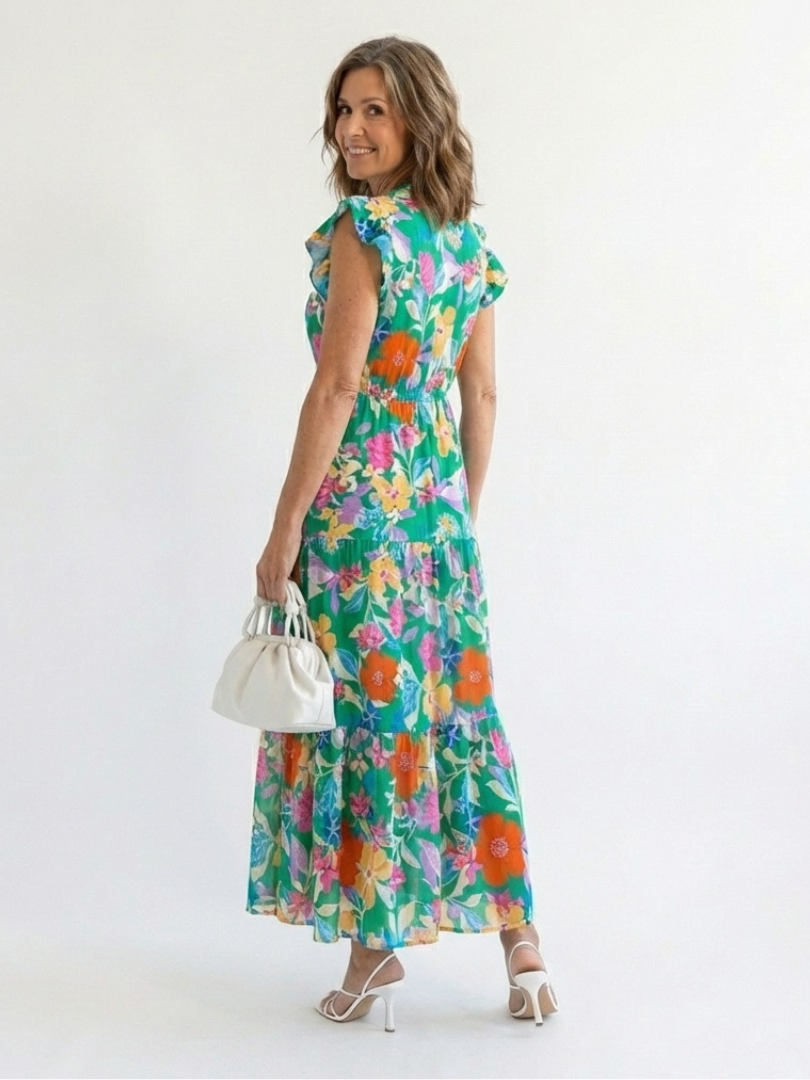 Lila · Vestido midi floral con volantes · Imagen 3
