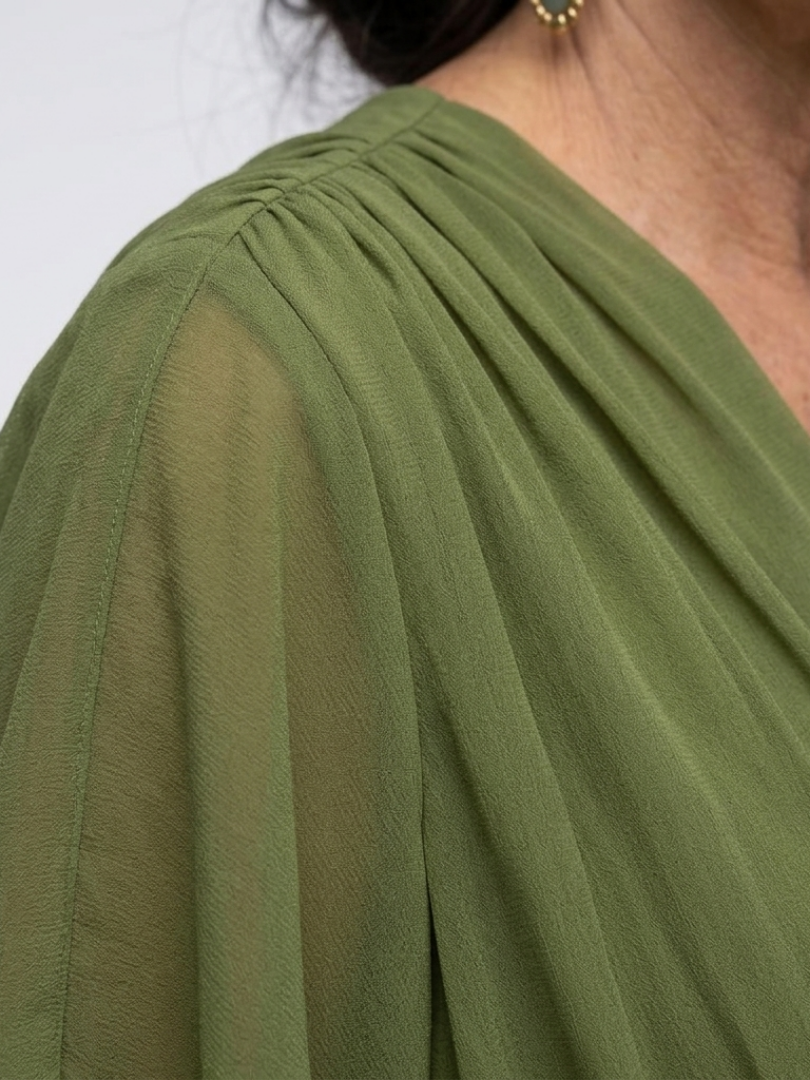 Jade · Vestido midi con cintura drapeada y lazo · Imagen 4