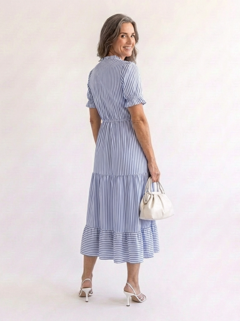 Dakota · Vestido midi de capas y rayas · Imagen 3