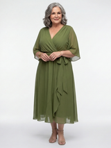 Jade · Vestido midi con cintura drapeada y lazo · Imagen 6