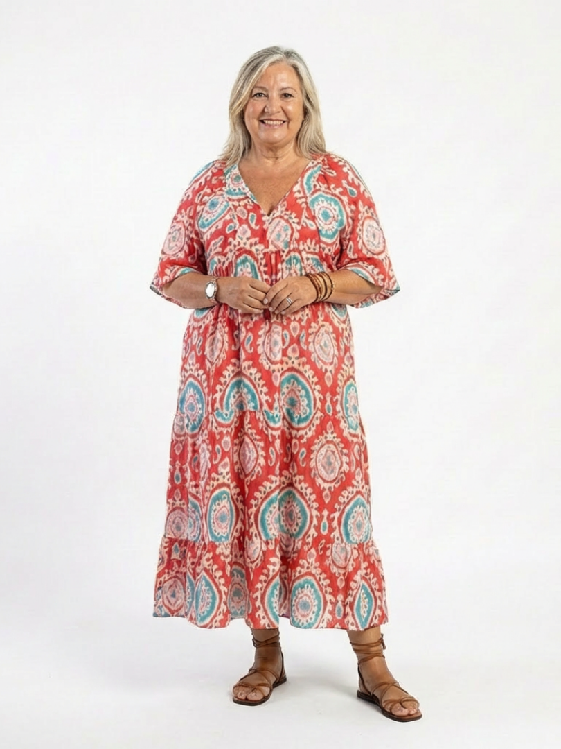 Zoe · Vestido midi paisley de cuello en V · Imagen 5