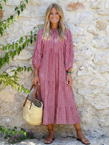 Francesca · Vestido midi geométrico de manga larga · Imagen 5